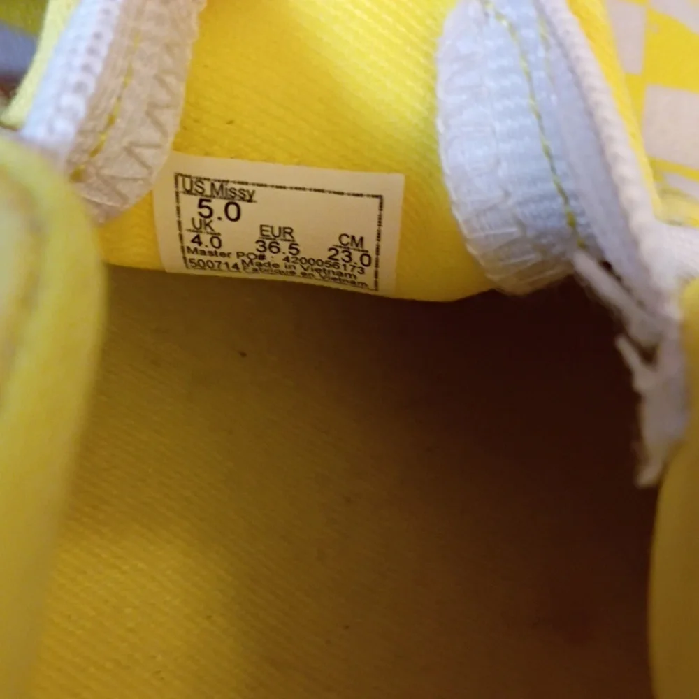 VANS Brighten  Yellow Checkered Slip-On Shoes Women's 5.0 - Picture 6 of 8